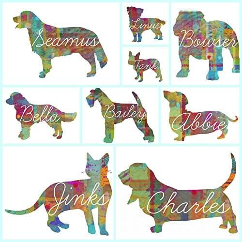 Yorkie Love Short Haired Watercolor Style Print Poster On